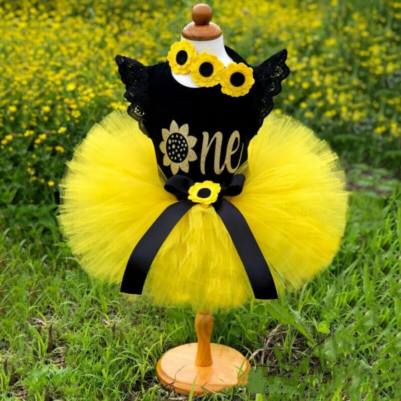 Pudcoco Mode 3 Pcs Kids Baby Girl 1st Verjaardag Outfits Bloemen Romper Cake Smash Tutu Jurk Set