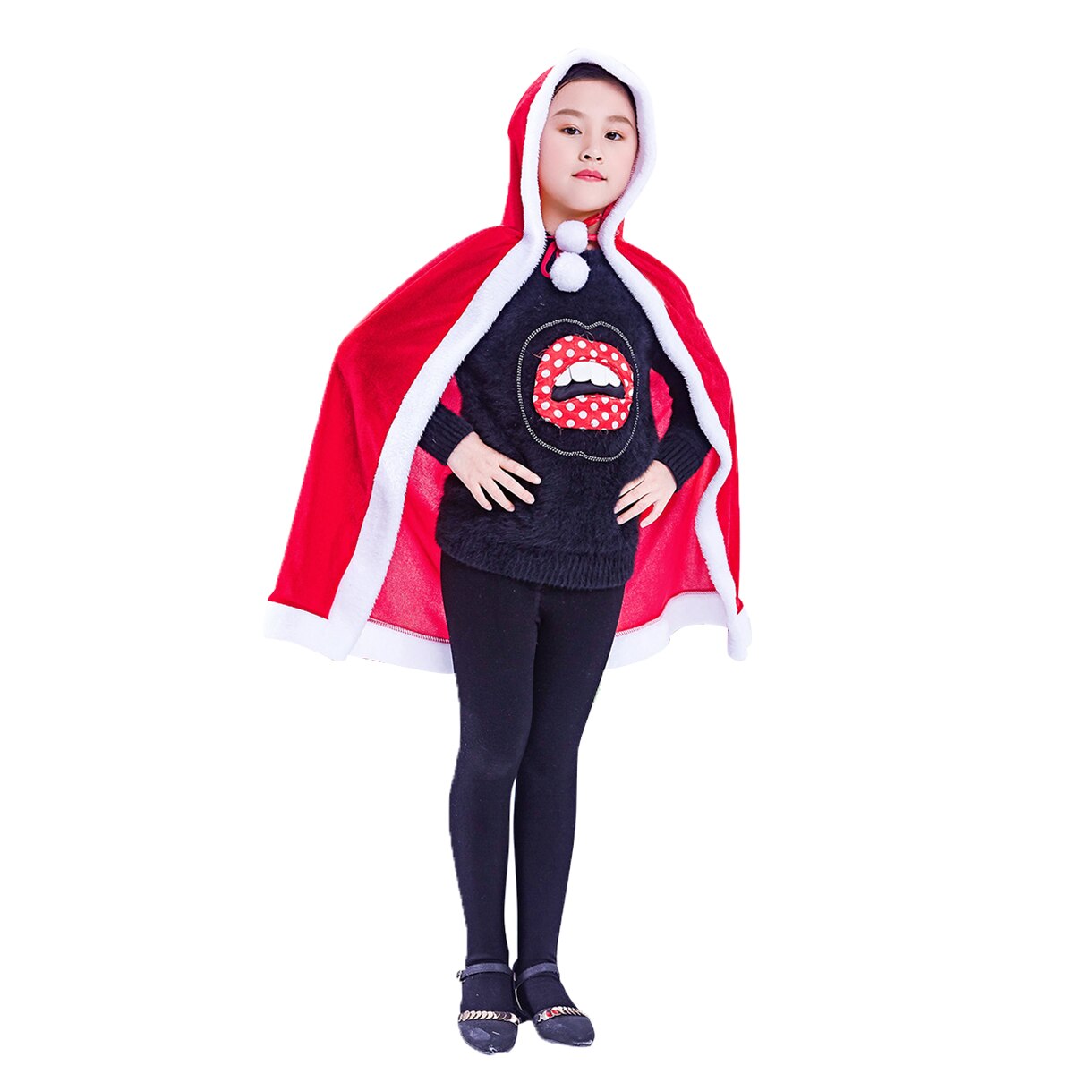 Kerst Kostuums Voor Jongens En Meisjes Hooded Mantel Cape Gown Red Party Cosplay Robe
