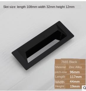 1Pcs Brushed Brass Matte Black Aluminum White Recessed Flush Barn Sliding Door Finger Pull Furniture Closet Drawer Pull: Matte Black / 96MM