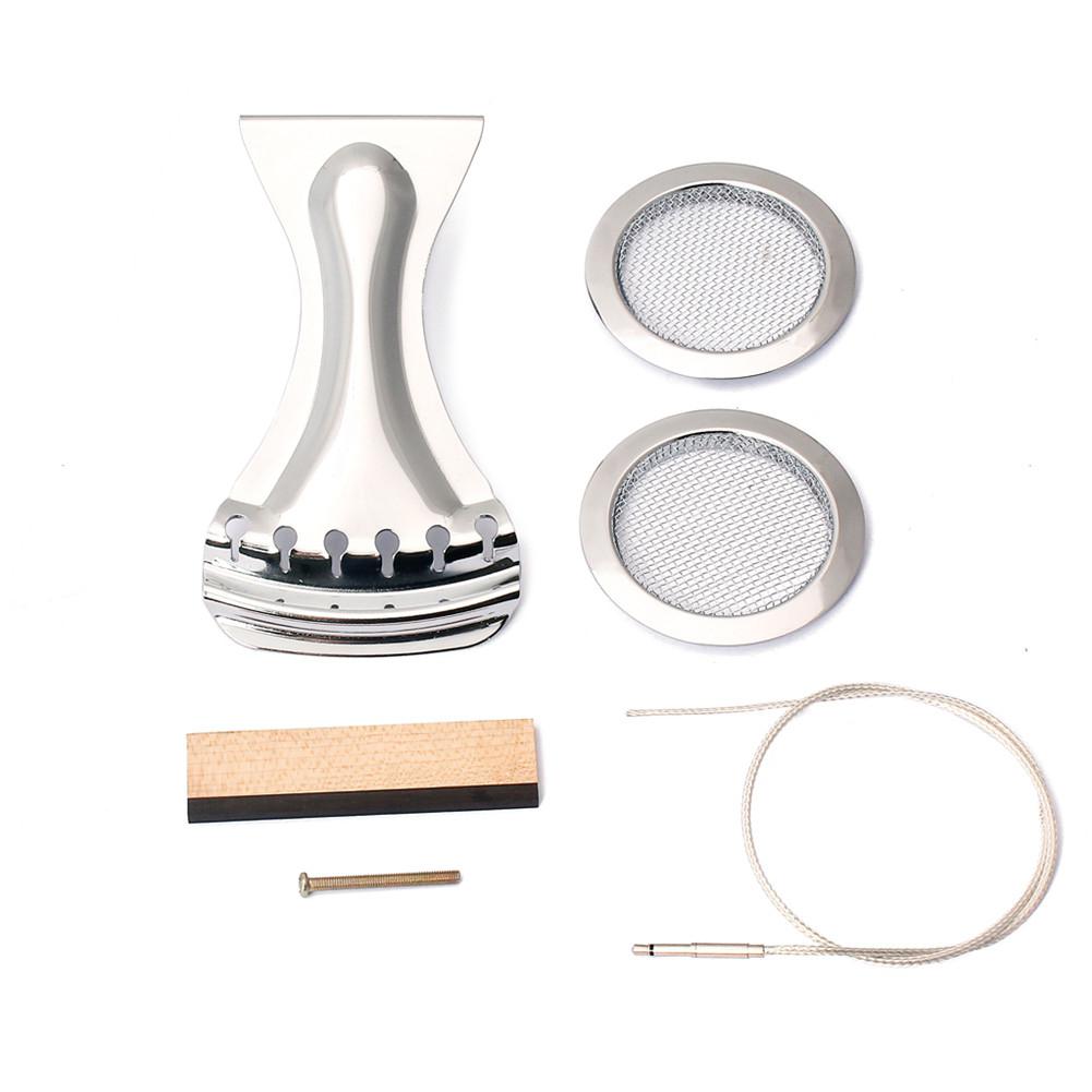 8pcs Resonator Cones Soundhole Screens Tailpiece Bridge Saddle Dobro Guitar for Dobro Resophonic Resonator Guitar