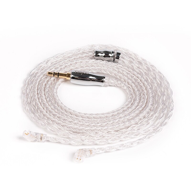 Yinyoo 16 núcleos de alta pureza Cable plateado/2,5/3,5/4,4 MM con MMCX/2PIN/QDC/TFZ para KZ ZSNPRO ZSN C12 BLON BL-03 BL-05 BL05: 3.5QDC