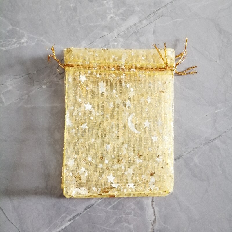 500 sztuk Star Moon Organza torby na prezenty woreczek na etui na biżuterię Mini saszetka sznurek do przechowywania opakowanie biżuterii na torebki torby ekspozycyjne