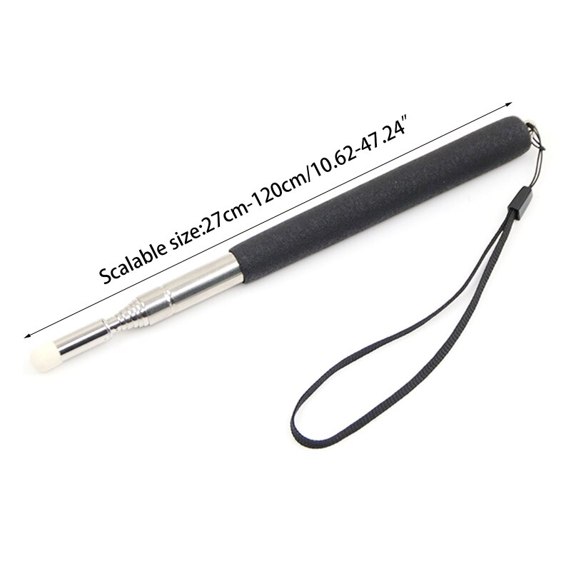 Retractable Teacher Pointer Telescopic Teaching Pointer Presenter Whiteboard Pointer with Lanyards Removable Felt Nibs 1XCE
