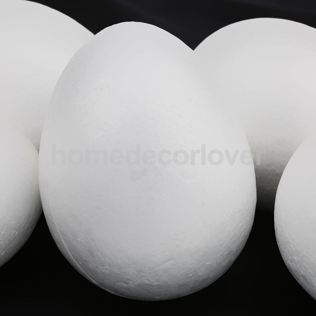 5x modellering polystyren styrofoam skum æg fest ornament børn håndværk 10cm