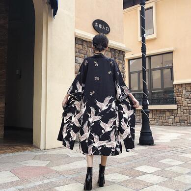 Manteau Long et fin pour femme, Kimono japonais, Cardigan, Yukata, vêtement d'extérieur: B