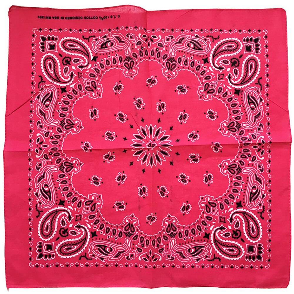 Bandana negra Unisex de mezcla de algodón estilo Hip Hop, cinta de pelo adorno de cabeza, pañuelo para cuello y muñeca, pañuelo cuadrado mágico para la cabeza: Pink