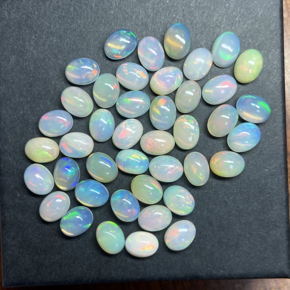 Meisidian handgefertigter 7 x 9mm ovaler flatback-cabochon, Original südafrikanischer natürlicher Opal-edelstein