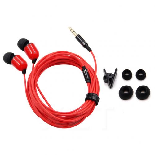 3-Meter 3.5mm Plug In-Ear Wired Earphone Broadcast Live Headset with/without Mic: Red Without Mic