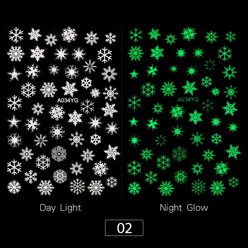 1Pc 3D noël curseur ongle autocollant décalcomanies ange flocon de neige lumineux ongle adhésif feuilles autocollants pour beauté décor: 9
