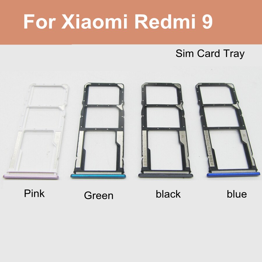 Voor Xiaomi Redmi 9 Sim Card Tray Slot Holder Vervangende Onderdelen Voor Redmi 9 Sim-kaart