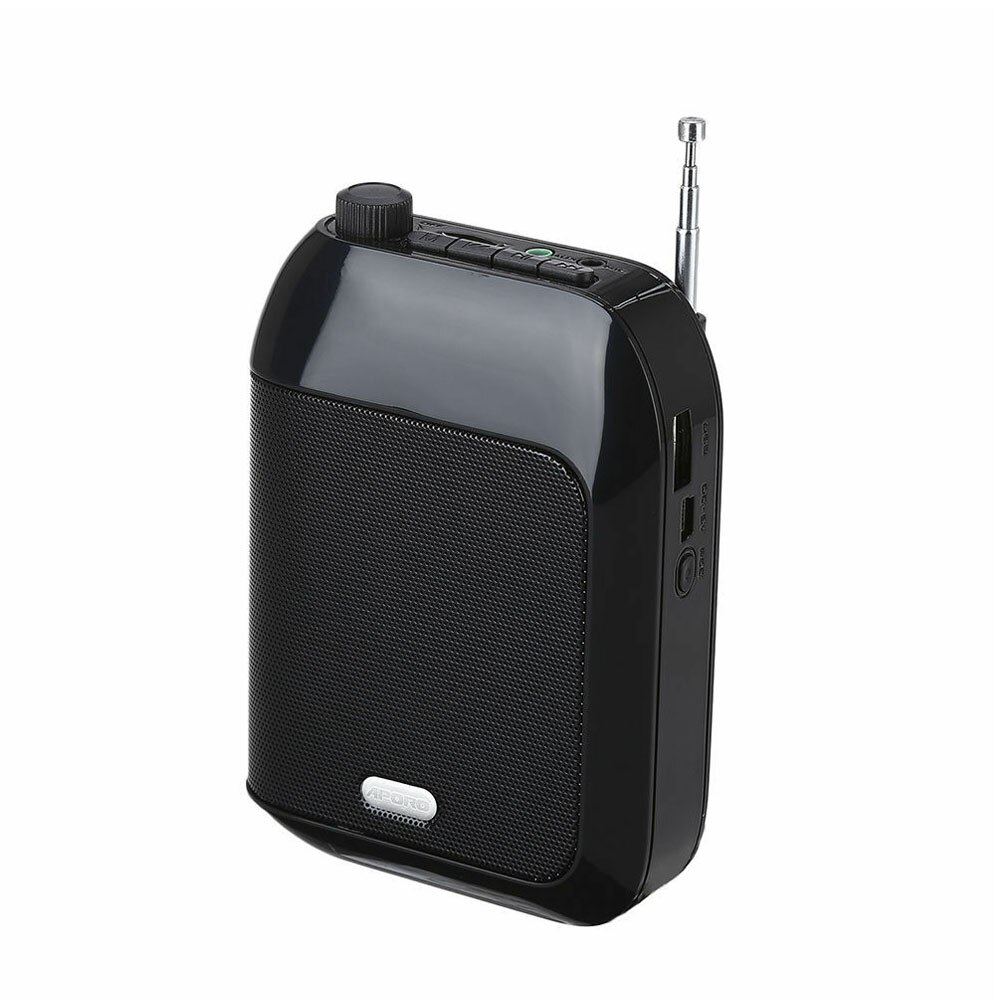 15W Portable Wired Voice Amplifier Speaker Loudspeaker Teacher Microphone For Teaching Guiding 10 hour of endurance: black