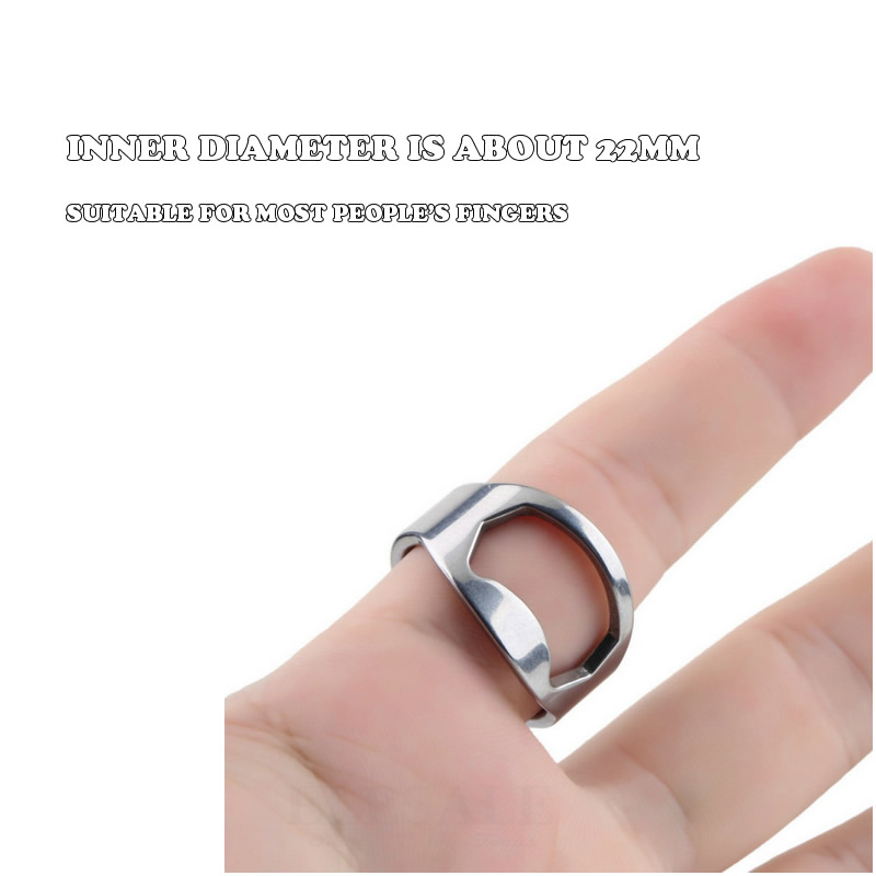 Abridor de garrafa criativo de aço inoxidável, 22mm, portátil, formato de anel, abridor de cerveja, ao ar livre, edc, cozinha doméstica, dropshipping