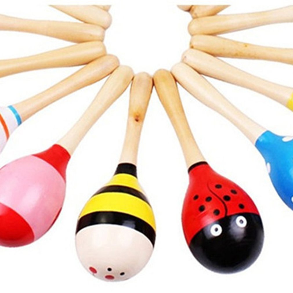 Baby Toys Wooden Rattle Cute Mini Sand Hammer Maracas Musical Instrument Toys Kids