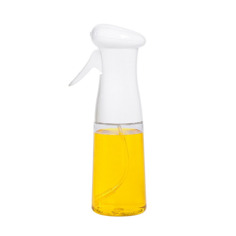 210ml husholdning kjøkken spiselig olje spray flaske olivenolje spray flaske lekkasjesikker olje potten glass sprayflaske: Hvit