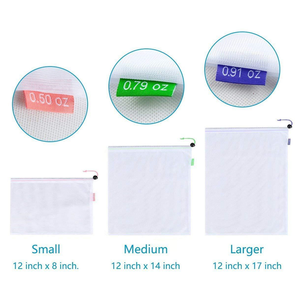 1PC Reusable Mesh Kitchen Storage Bags Washable Eco Friendly Bag For Grocery Supermarket Fruit Vegetable Toys Sundries Storage