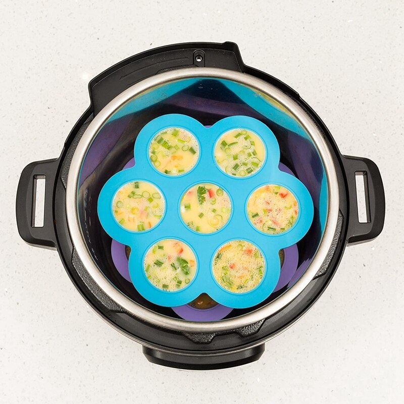 [2 Pack] Silicone Egg Bites Molds for Pot - Instant Accessories Reusable Storage Container