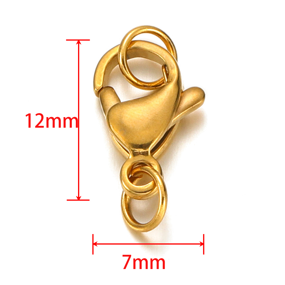 25 uds cierre de langosta de acero inoxidable con anillos de salto para cadena DIY collar pulsera joyería hacer hallazgos suministros conector: Rojo