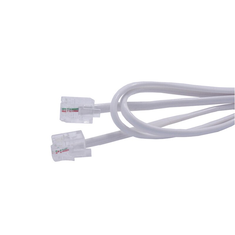 2 Pcs Zuiver Koper 0.5M Telefoonsnoer Kabel Draad Verbinding 6P4C RJ11 Dsl Modem Fax Telefoon Om Muur zwart Voor Telefoon