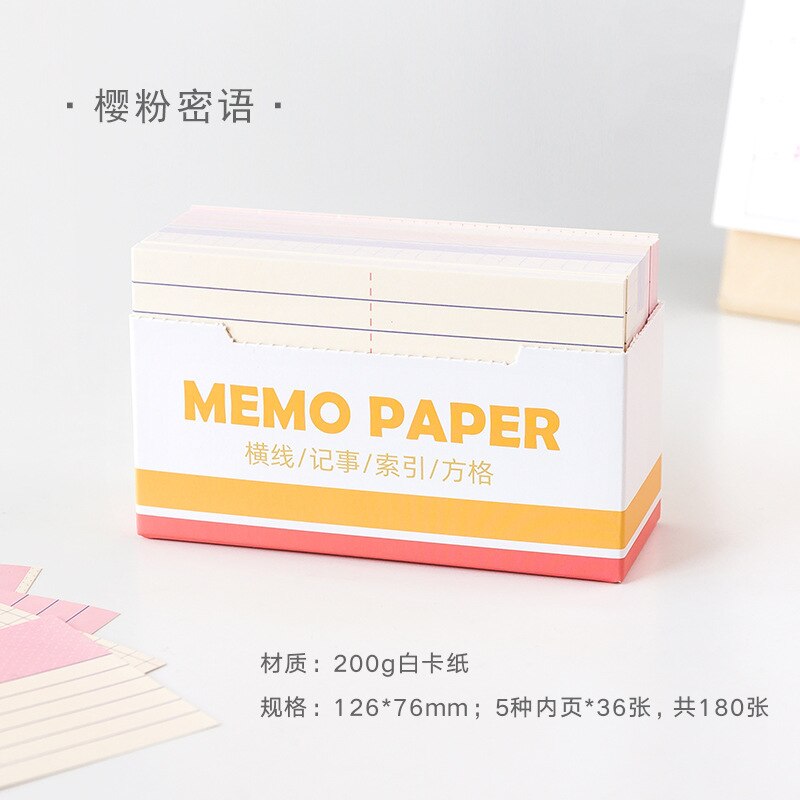 Notepad Met Doos Horizontale Grid Memo Geen-Sticky Dikker Bericht Notes Kawaii Ins Papeleria Briefpapier Kantoor Schoolbenodigdheden: D