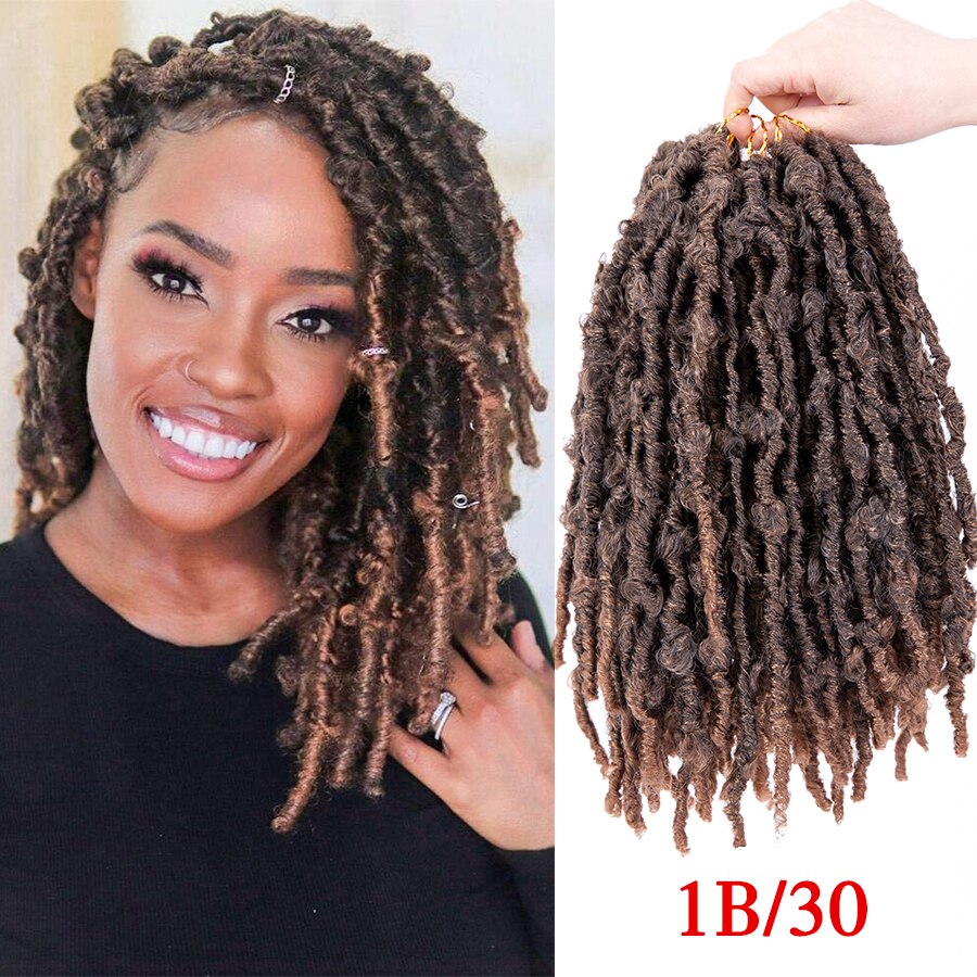 Alileader – Faux cheveux synthétiques au Crochet, 12 pouces, mèches de papillon ombrées: 1B/30HL