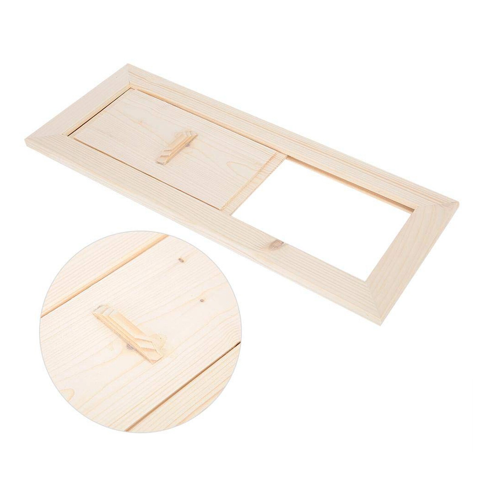 1Set Wooden Rectangle Air Vent With Blind Cover Sauna Grille Ventilation Steam Room Sauna Accessory
