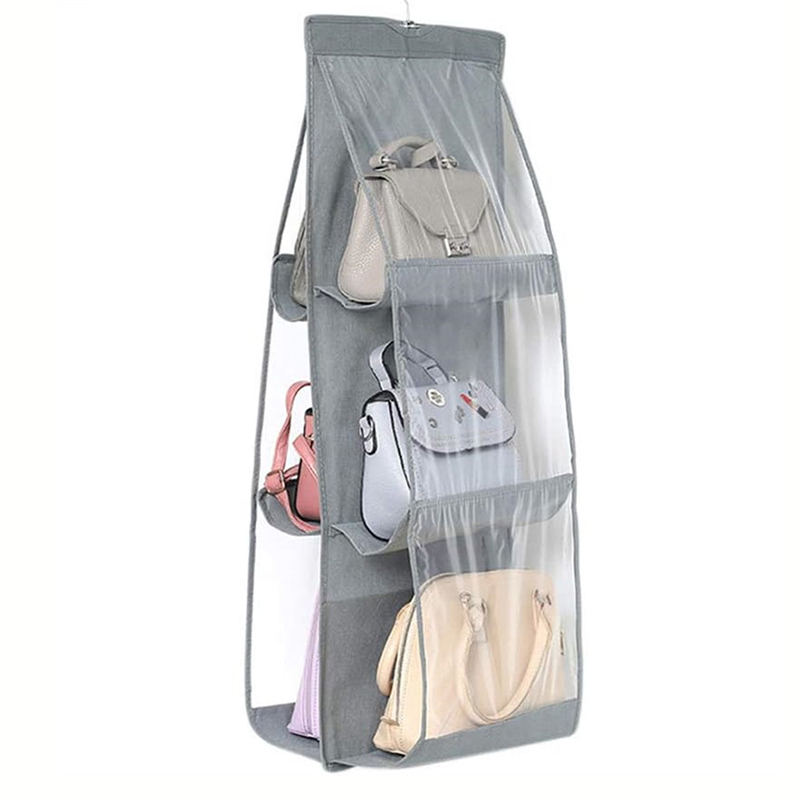 Support de rangement pour sac à main, organisateur peu encombrant, étagère transparente, collection de sacs, armoire, Cisco, confronse, 8 poches: vert militaire