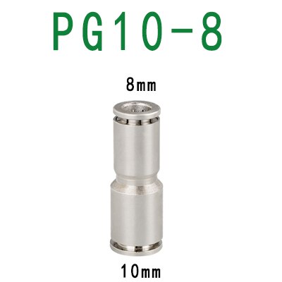 PU PG Brass Metal Pneumatic Quick Coupling 4 6 8 10 12mm Apply Air Compressor Hose High Pressure Connector High temperature: PG10-8