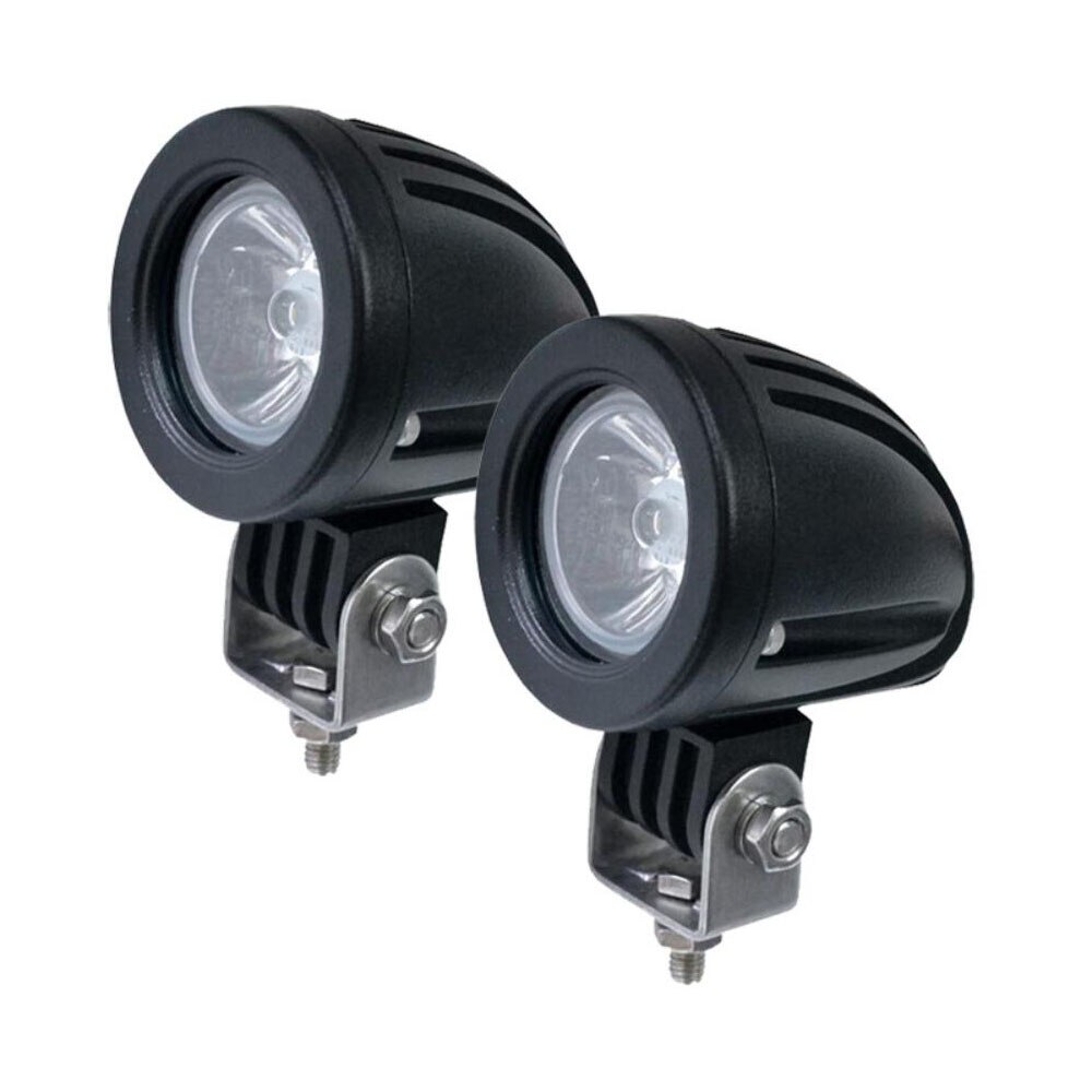 1PAIR 10W LED MOTORCYCLE DRIVING SPOTLIGHT CAR SUV BICYCLE 12V 24V SPOT FLOOD HEADLIGHT TRUCK WAGON 4WD AUXILIRY FOG LAMP LIGHT