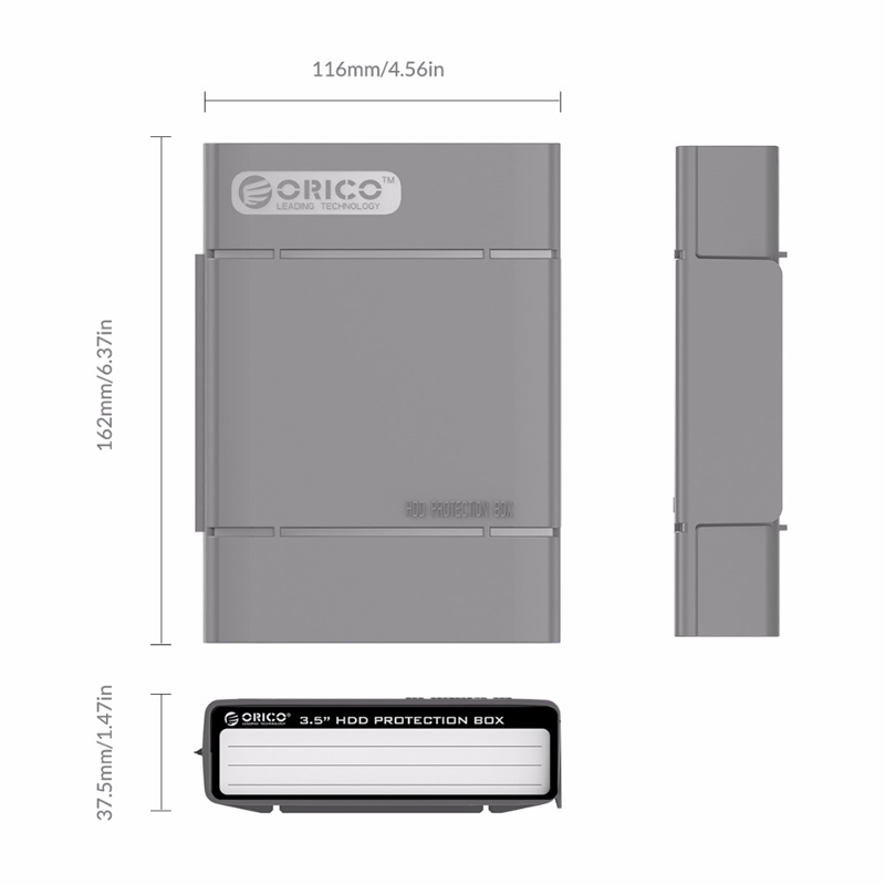 ORICO PHP-35 boîte de disque dur sac de rangement antichoc 3.5 pouces boîte de Protection de disque dur housse de Protection avec fonction étanche
