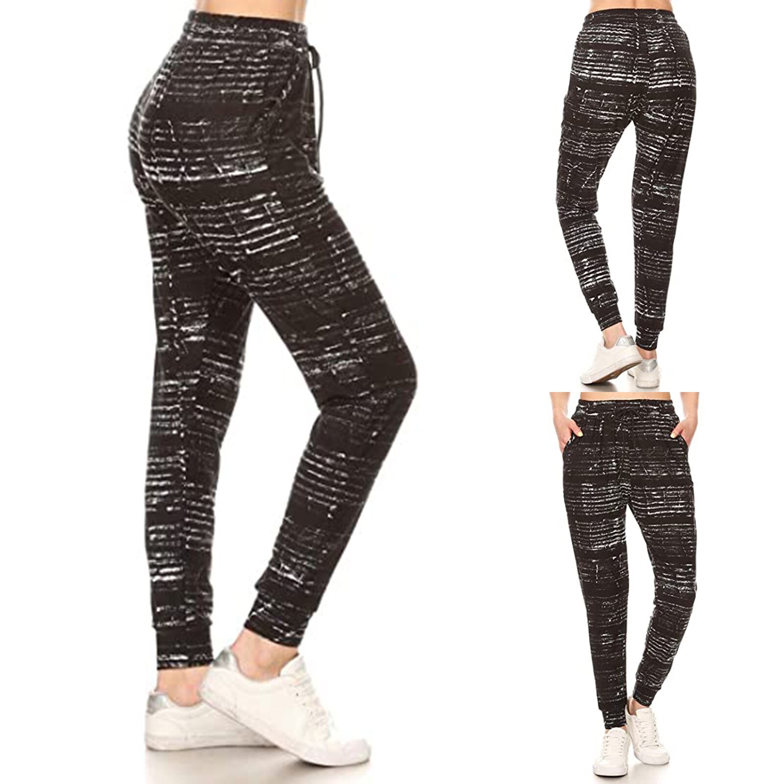 Leggings Sport Women Fitness Drawstring High Waist Print Leggings Activewear Sweatpants Pants Брюки Штаны Женские @40