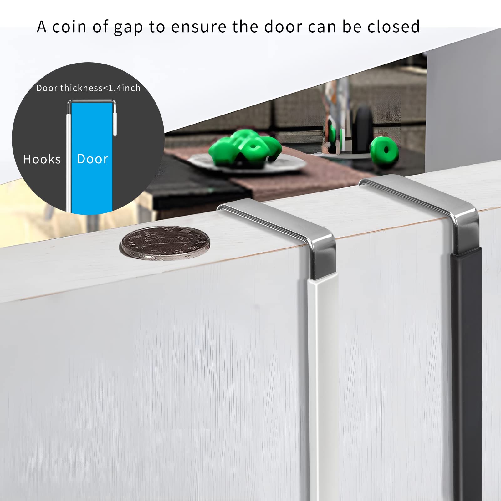 Deurhangers Haken met rubberen organizerhaken voor woonkamer, badkamer, slaapkamer, keuken Hangende kleding, handdoeken, hoeden, jassen
