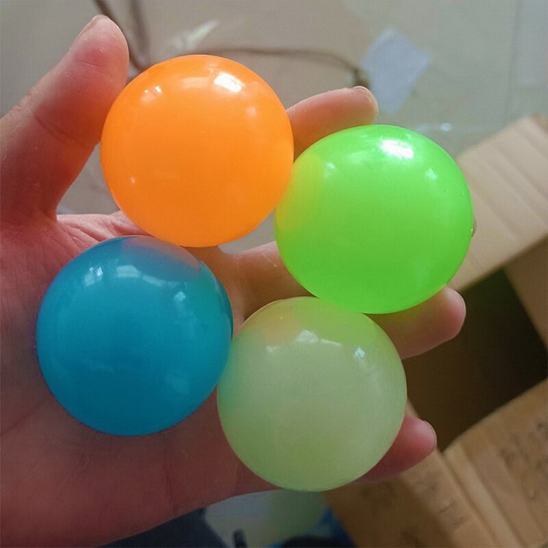 Stick Wall Ball Stress Relief Ceiling Balls Squash Ball Globbles Decompression Toy Sticky Target Ballceiling Light Ball