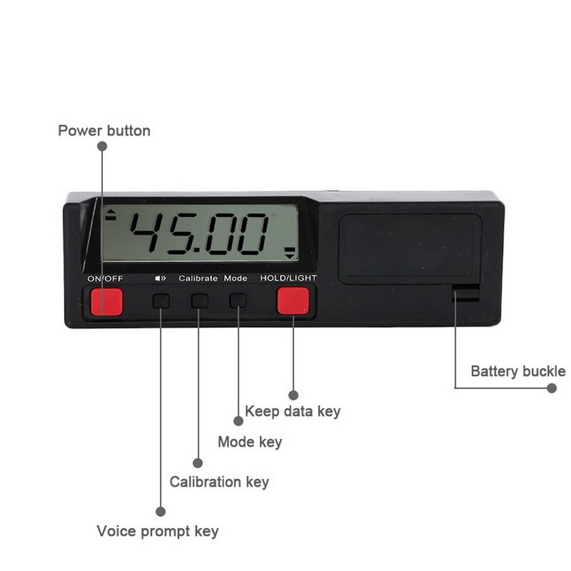 Magnetic Electronic Digital Display Inclinometer Angle Ruler Level Gauge Protractor Inclinometer Digital Caliper without Battery