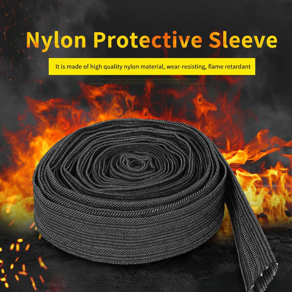 25FT Nylon Protective Sleeve Sheath Cable Cover Welding Tig Torch Hydraulic Hose Nylon Protective Sleeve Cable Sleeve Wire Gland