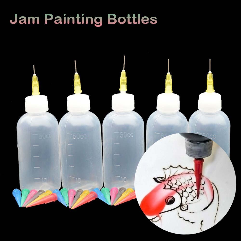 Botellas escurribles para pintura de Jam, decoración de pasteles, repostería familiar, herramientas de dibujo, bote para mermelada, 50ML