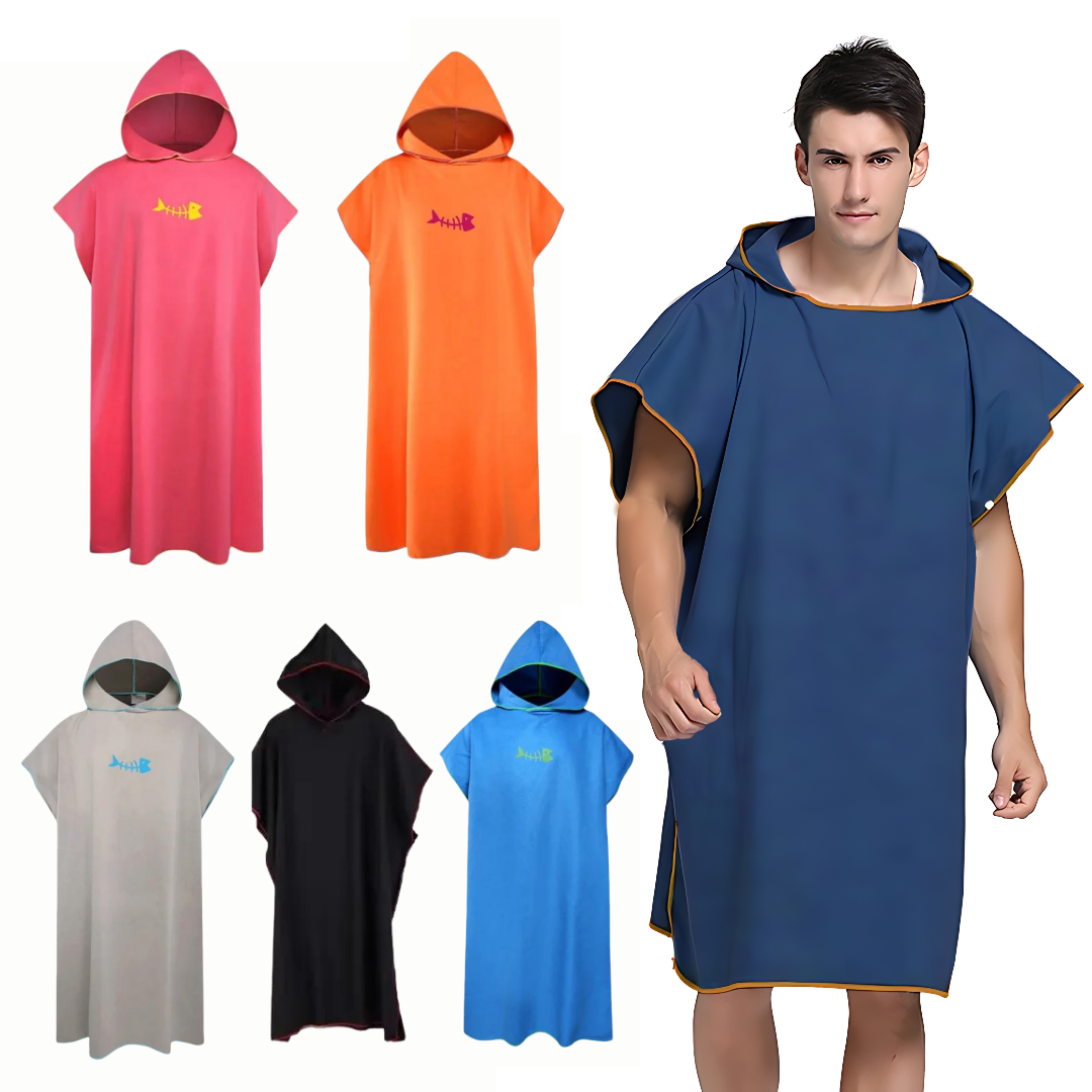 Poncho Surf Mudando Toalha, Robe Com Capuz, Cobertor De Praia De Microfibra, Toalha De Banho De Natação, Wetsuit, Adultos