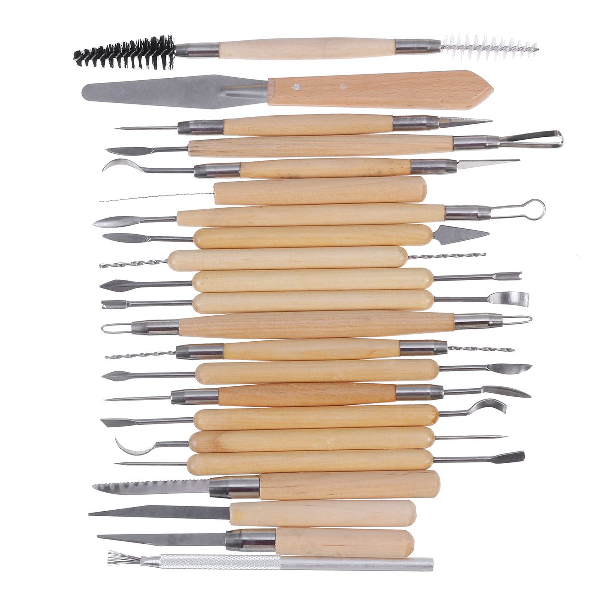30/22/8PCS Ceramic Clay Tools Set Crafts Polymer DIY Art Modeling Clay Tools Pottery Wooden Pottery Sculpting Clay Cleaning Tool: 22PCS