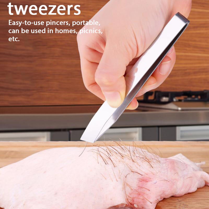 1 PC Stainless Steel Fish Bone Tweezers Pincer Clip Puller Remover Tongs Fish Bone Plucking Clamp Kitchen Gadgets Tools