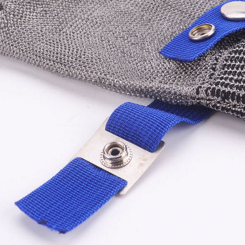 Stainless Steel Metal Mesh Butcher Glove Safety Cut Proof Stab Resistant Stainless Steel Blue White