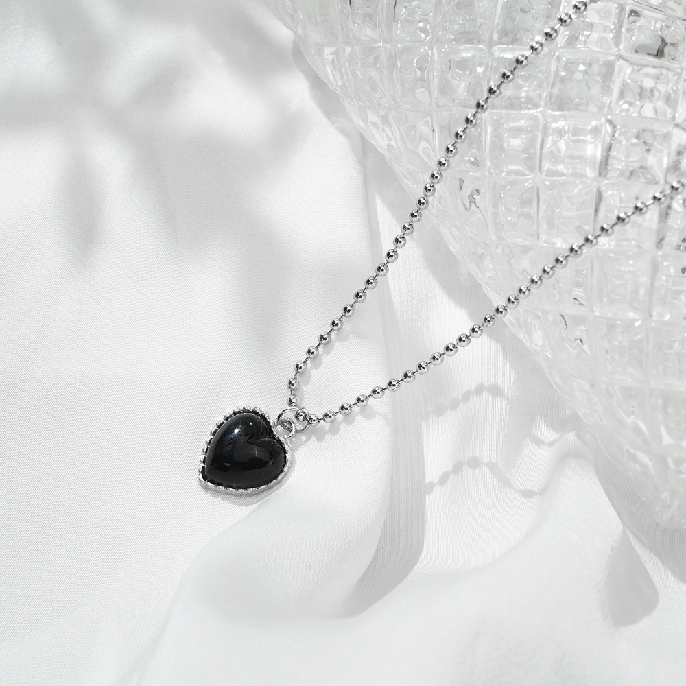 Nl Punk Lady Zwart Hart Penddant Ketting Voor Vrouwen Meisjes Hiphop Kralen Ketting Vrouw Ketting Sieraden Party