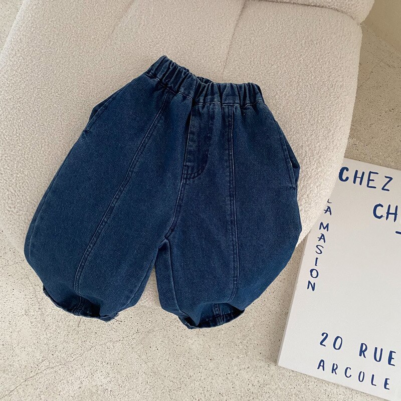 2022 Lente Zomer Kinderen Casual Broek Losse Kids Denim Broek Mode Jongens Jean Broek Baby Meisje Denim Harembroek kleding