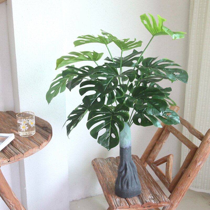 85/100/140Cm 33/39/55In Large High-End Monstera Deliciosa Liebm Artificial Flower Plant Home Decoration Photography Props: 85CM