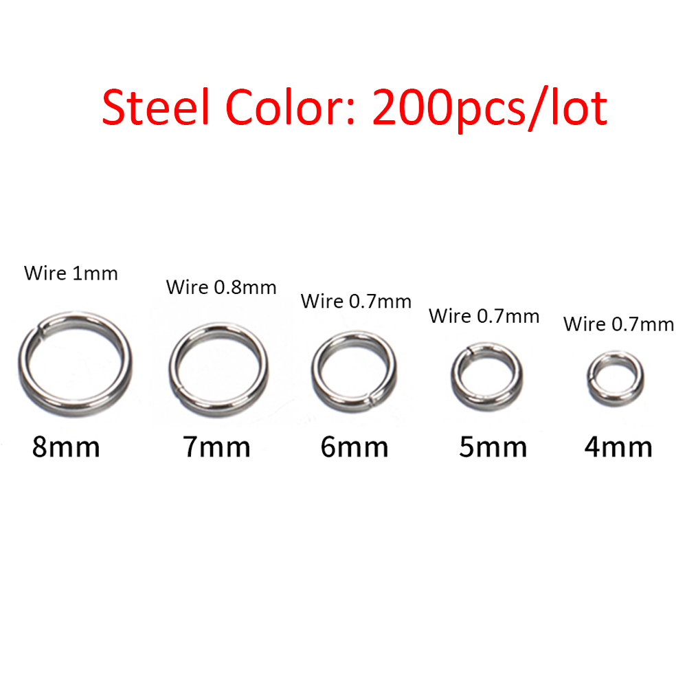 100-200pcs 4-10mm Stainless Steel Split Rings Open Jump Rings Connectors For Jewelry Making DIY Components Findings: 10mm / WHITE
