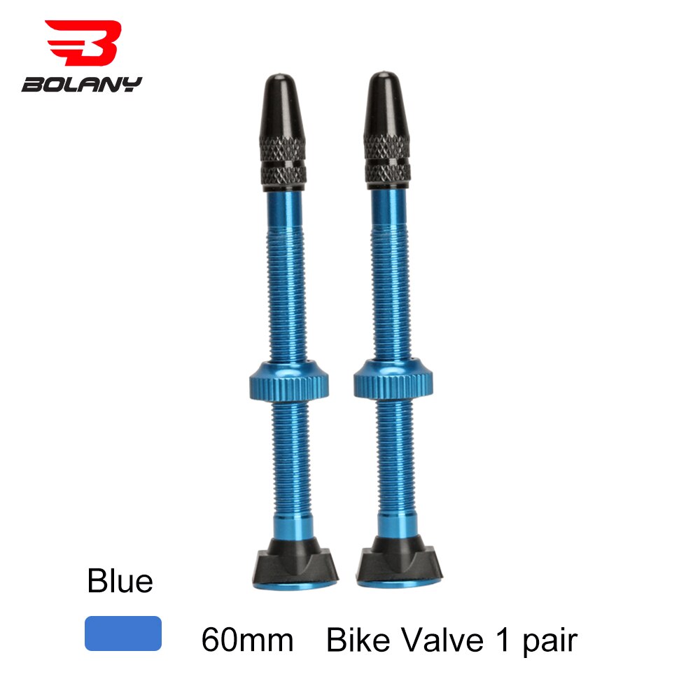 BOLANY 1 Pair Bicycle Valve 40mm /60mm MTB Road Bike Extender Valves Tubeless Vacuum Nozzle Aluminum Alloy Sealant Accessories: 60MMBlue  1 Pair