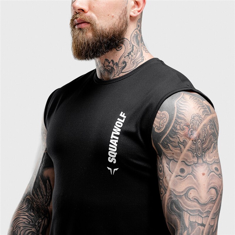Ermeløs Vest til menn vill stil sommer bomull menn tank topper treningssentre klær underskjorte Fitness tanktops