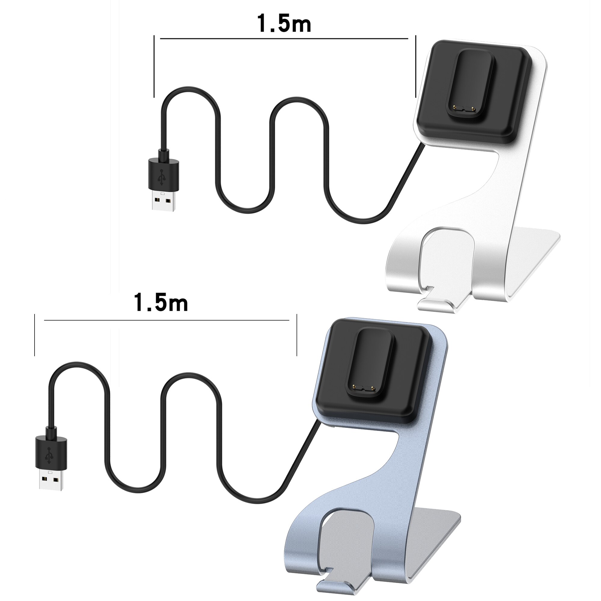 Oplader dock til fitbit charge 5 ladekabel holder base til fitbit luxe usb magnetisk trådløs adapter ur tilbehør