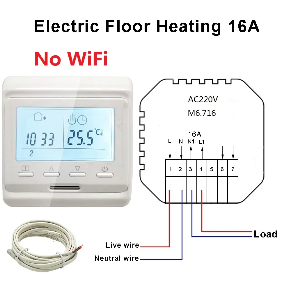 MINCO HEAT Underfloor Heating Electric WiFi Thermostat Programmable Digital Temperature Controller: green