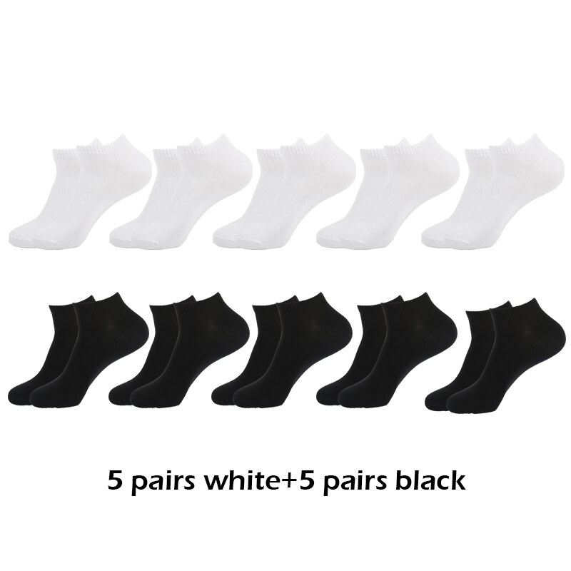 10 pairs/Lot Men Ankle Socks Breathable Comfortable Cotton White Grey Black Solid Boat Sock for Male Price: 1