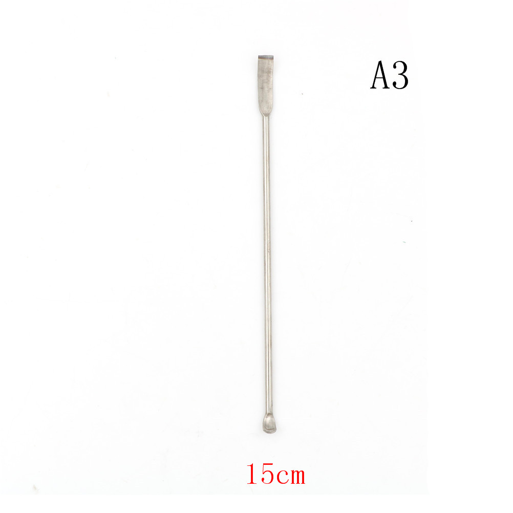 Micro espátula de laboratorio de acero inoxidable, cuchara de medicina en forma de U, cuchara de tubo NMR para farmacia: Verde claro