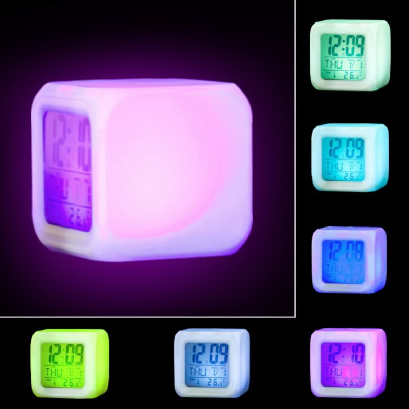 Appearance And Modern Color Changing Clock Beautiful And Night Visibility Multicolor Alarm Clock